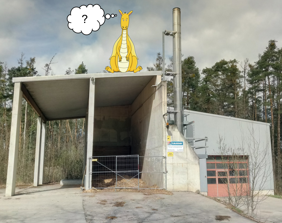 Drache auf Heizwerk